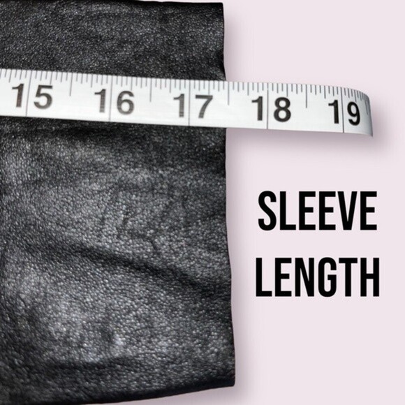 Sandro Paris Wool Sweater Ribbed Navy Black Leather Sleeves Womens Size Small - Picture 6 of 9